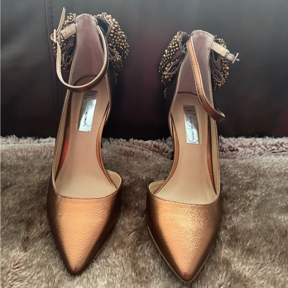 INC shoes in bronze